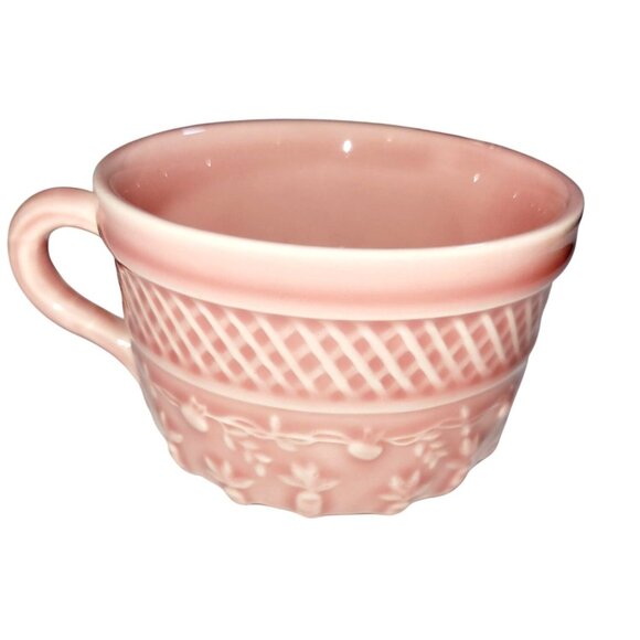 Vintage Bordallo Pinheiro Rabbit Pink Majolica Cup Portugal 6 Oz Tea/Coffee Mug - Picture 3 of 8